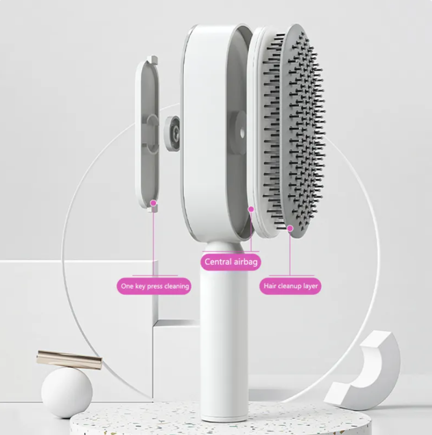 One-Click Clean Hairbrush